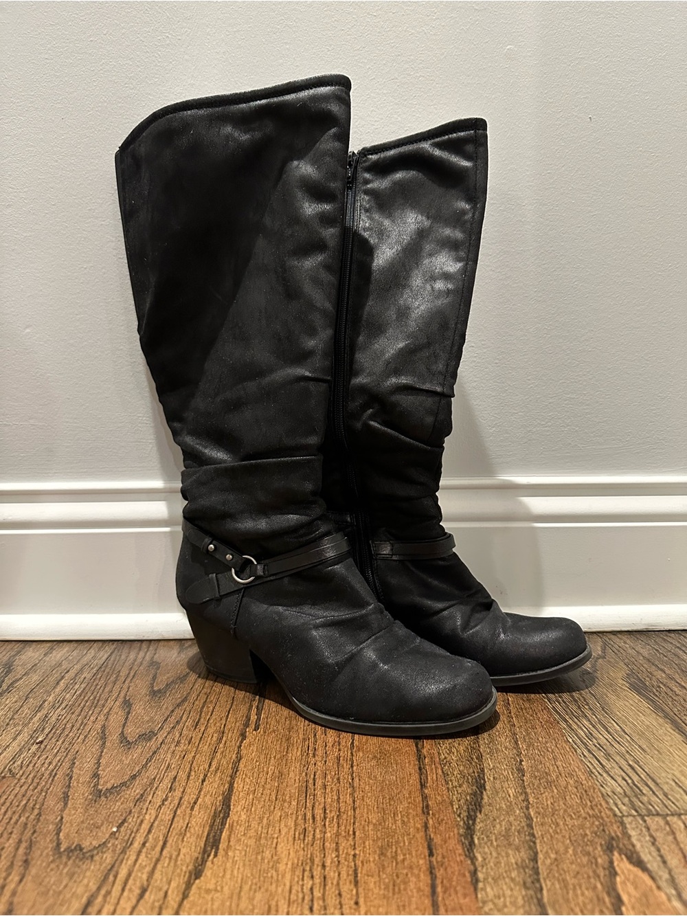 BareTraps Black Knee High Wedge Heeled Boots
